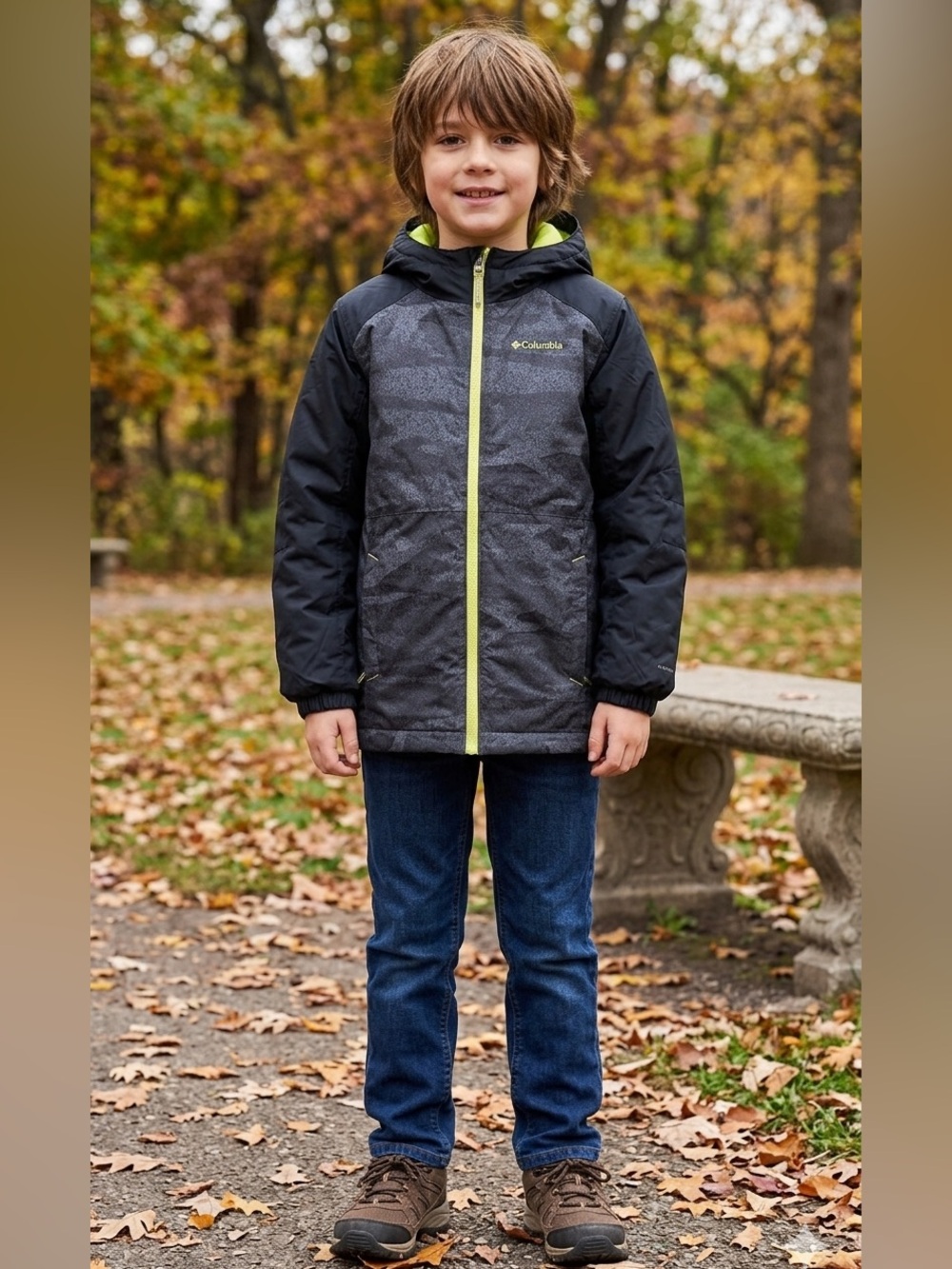 Columbia Boys Camo Thermal Coil Hooded Jacket OUTGROWN Sz M Grow System